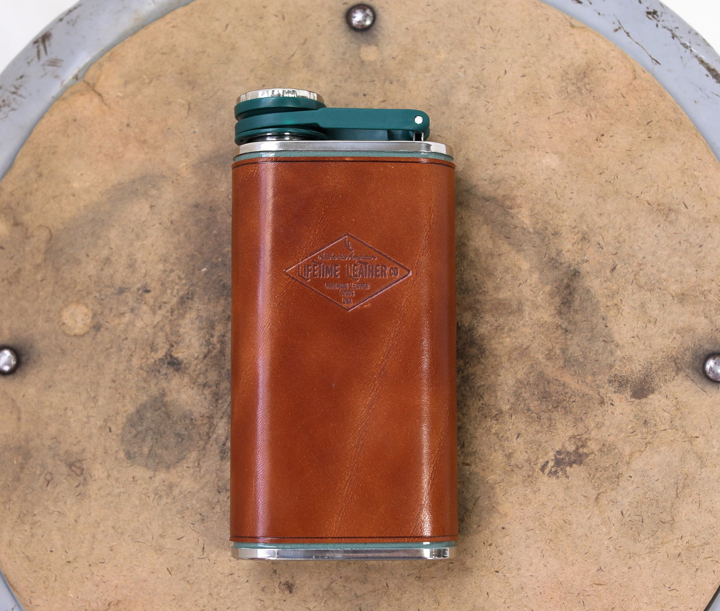 Personalised Stanley® 8oz Leather Flask – Custom Initials