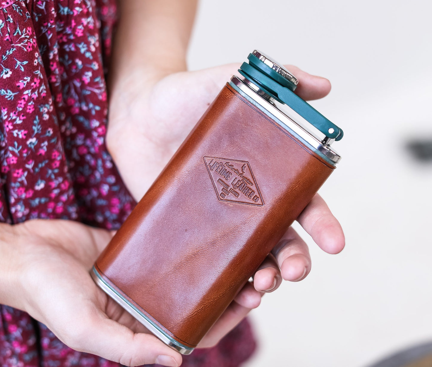 Personalised Stanley® 8oz Leather Flask – Custom Initials