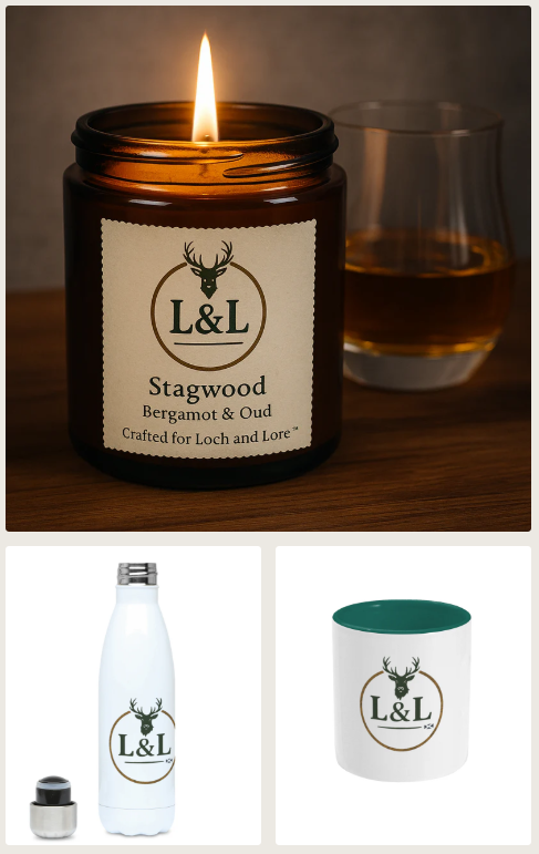 The Highland Fireside Set – Candle, Mug & Bottle