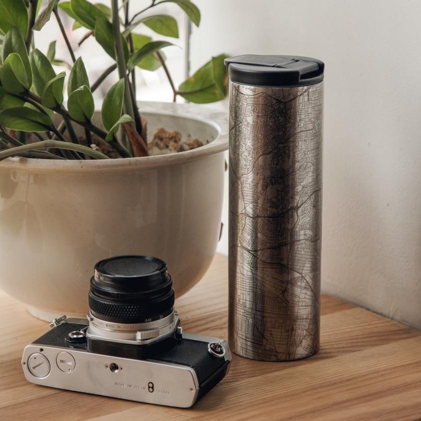 Edinburgh Map Engraved Travel Tumbler – 17oz Stainless Steel